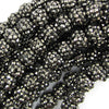 14 14mm resin acrylic rhinestone round beads grey