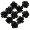 12mm synthetic black coral carved rose flower pendant bead 10pcs