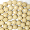 Natural Faceted Cream River Stone Round Beads 15