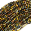Natural Gold Brown Blue Pietersite Round Beads 15.5