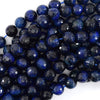 AA Faceted Blue Tiger Eye Round Beads Gemstone 15