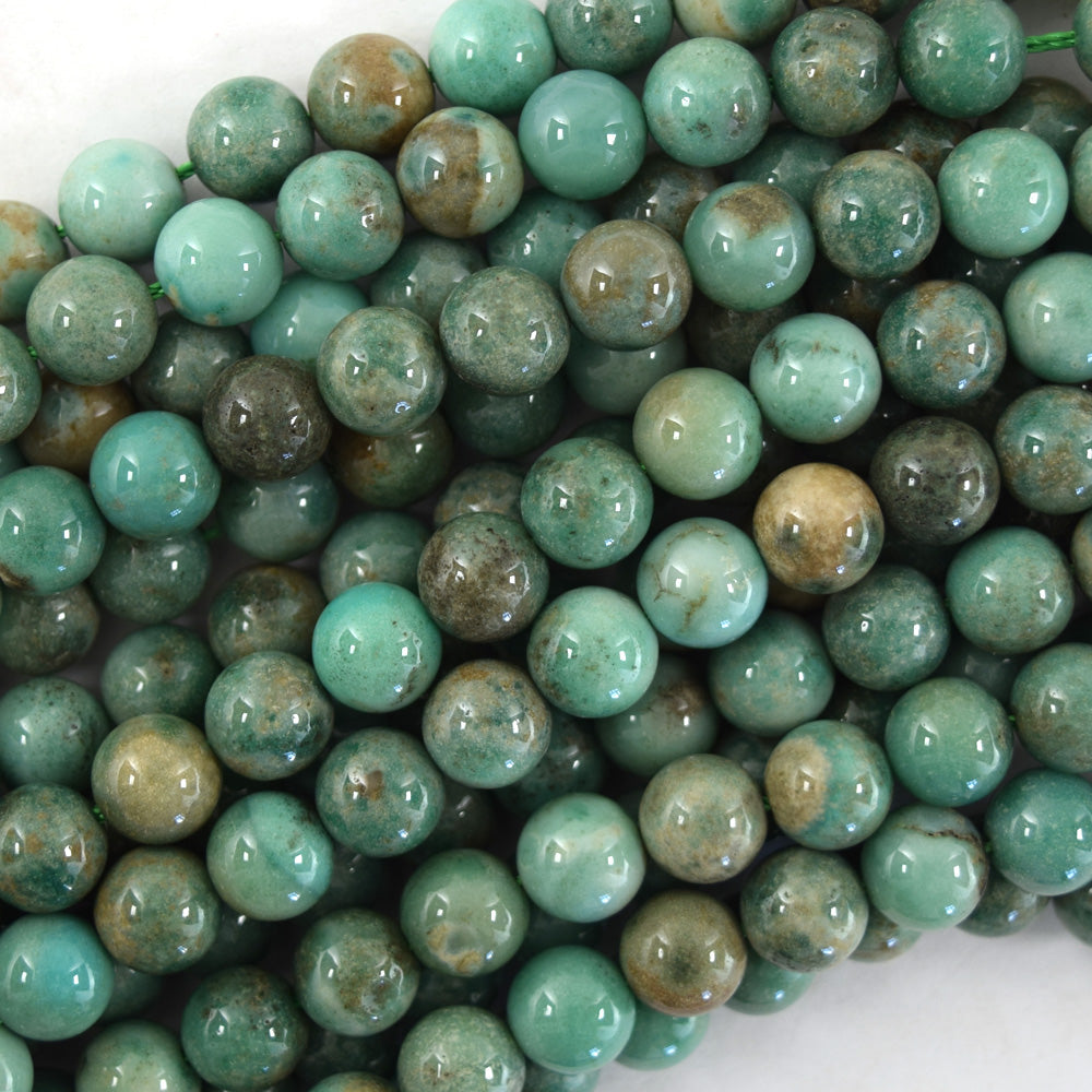 Natural Dark Green Chrysoprase Round Beads Gemstone 15" Strand S3 6mm 8mm 10mm