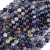 Natural Purple Fluorite Round Beads Gemstone 15