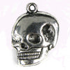 16 22mm silver plated pewter skull beads charm findings - Eagle Beadz