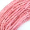 13mm natural pink rose quartz tube cylinder beads 15.5