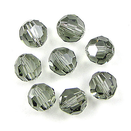 6 8mm Swarovski crystal round 5000 Black diamond