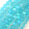 Matte Sky Blue Mystic Aura Quartz Round Beads Gemstone 15