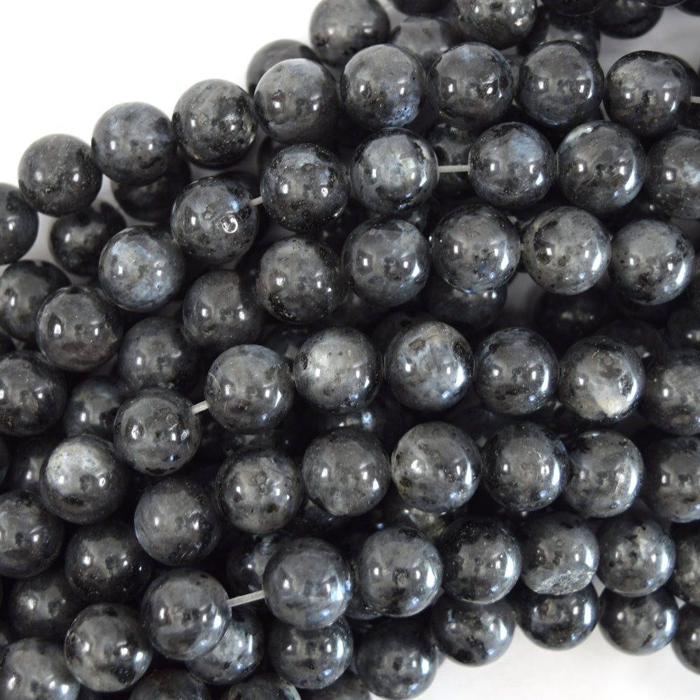 Natural Gray Labradorite Larvikite Round Beads 15" Strand 4mm 6mm 8mm 10mm 12mm
