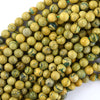 AA Natural Lemon Green Muscovite Round Beads Gemstone 15