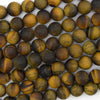 Natural Matte Tiger Eye Round Beads Gemstone 15