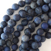 AA Natural Matte Blue Dumortierite Round Beads 15.5