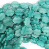 18mm green jade flower beads 15