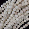 Matte White Turquoise Round Beads Gemstone 15.5
