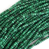Natural Micro Faceted Green Malachite Rondelle Button Beads 15.5