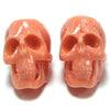 4 26mm Acrylic resin skull pendant bead light pink