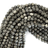 Natural Faceted Gray Map Jasper Round Beads Gemstone 15