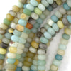 Matte Blue Amazonite Rondelle Beads Gemstone 15