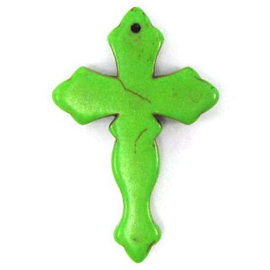 78mm green turquoise cross pendant bead