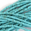 Blue Turquoise Rondelle Button Beads Gemstone 15.5