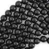 Natural Shungite High Carbon Round Beads 15.5