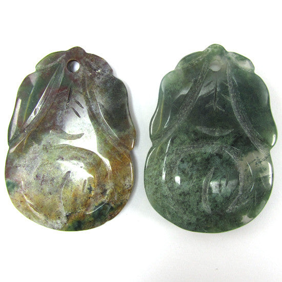 36x52mm indian agate carved pendant bead 1 pc