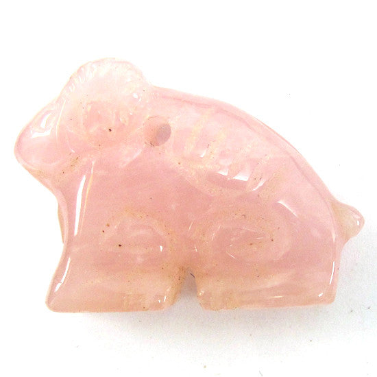 26x37mm rose quartz carved pendant bead 1 pc