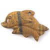 27x47mm picture jasper carved dolphin pendant bead 1 pc