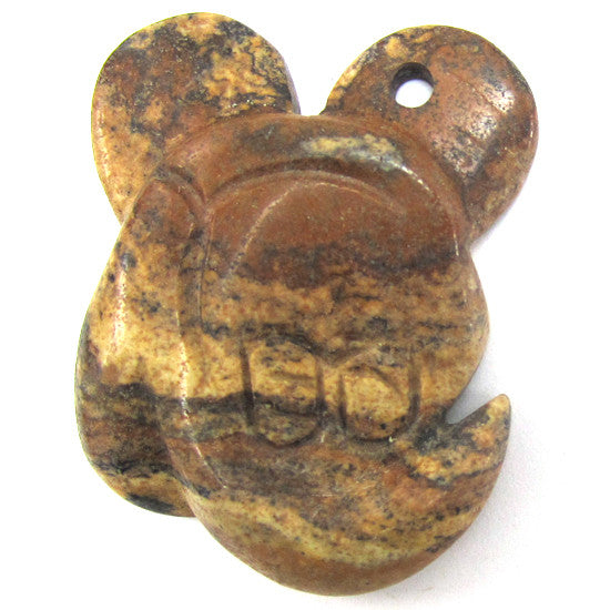 33x43mm picture jasper carved pendant bead 1 pc