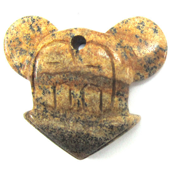 32x40mm picture jasper carved pendant bead 1 pc