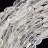 14mm clear crystal quartz flat oval beads 15.5