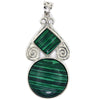 45mm green synthetic malachite silver plated diamond coin pendant bead