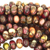 12mm brown pink pressed jade rondelle 15.5