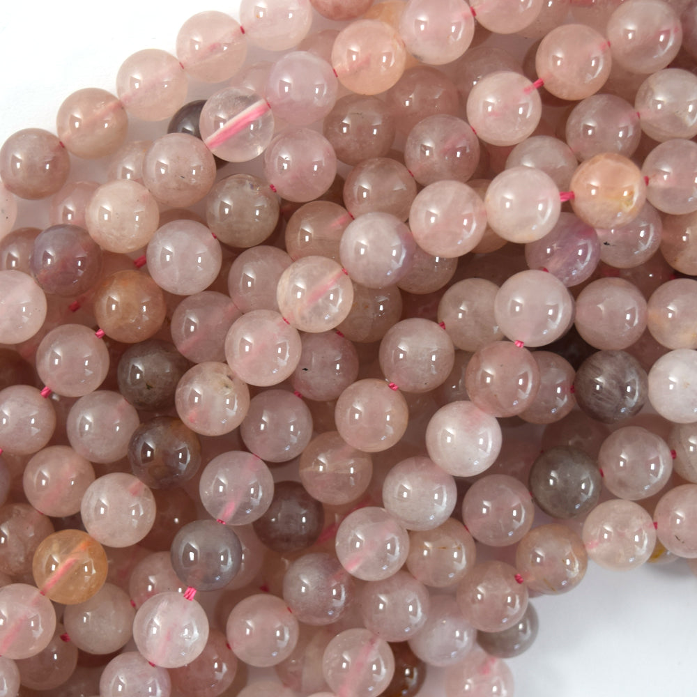 Natural Madagascar Lavender Rose Quartz Round Beads 15.5" Strand 6mm 8mm 10mm