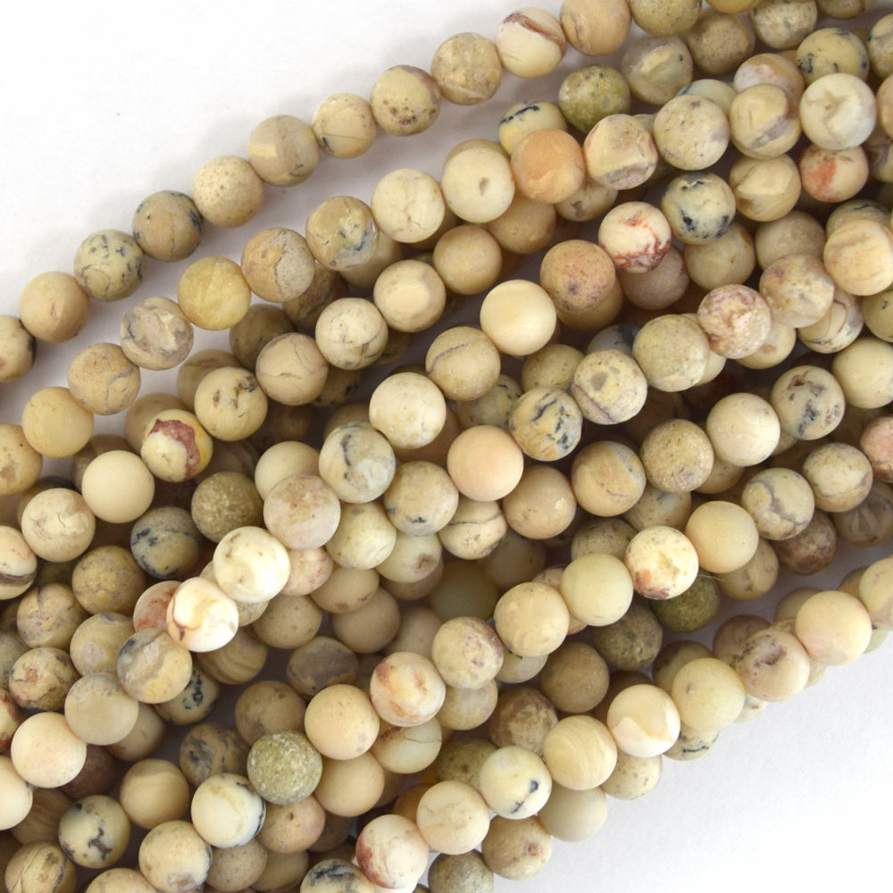 6mm matte african opal round beads 15.5" strand