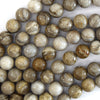 Natural Silver Leaf Jasper Round Beads 15.5