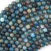 Natural Blue Apatite Round Beads Gemstone 15.5