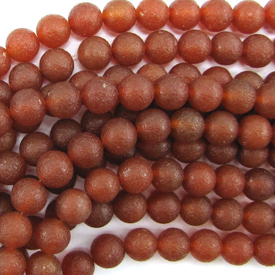 12mm matte red carnelian round beads 15" strand S2