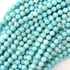 Cream Blue Turquoise Round Beads Gemstone 15.5