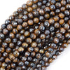 Mystic Titanium Faceted Tiger Eye Round Beads 15