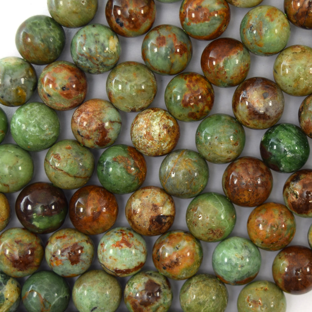 Natural African Green Opal Round Beads Gemstone 15" Strand 6mm 8mm 10mm