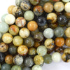 Natural Multicolor Flower Jade Round Beads Gemstone 15