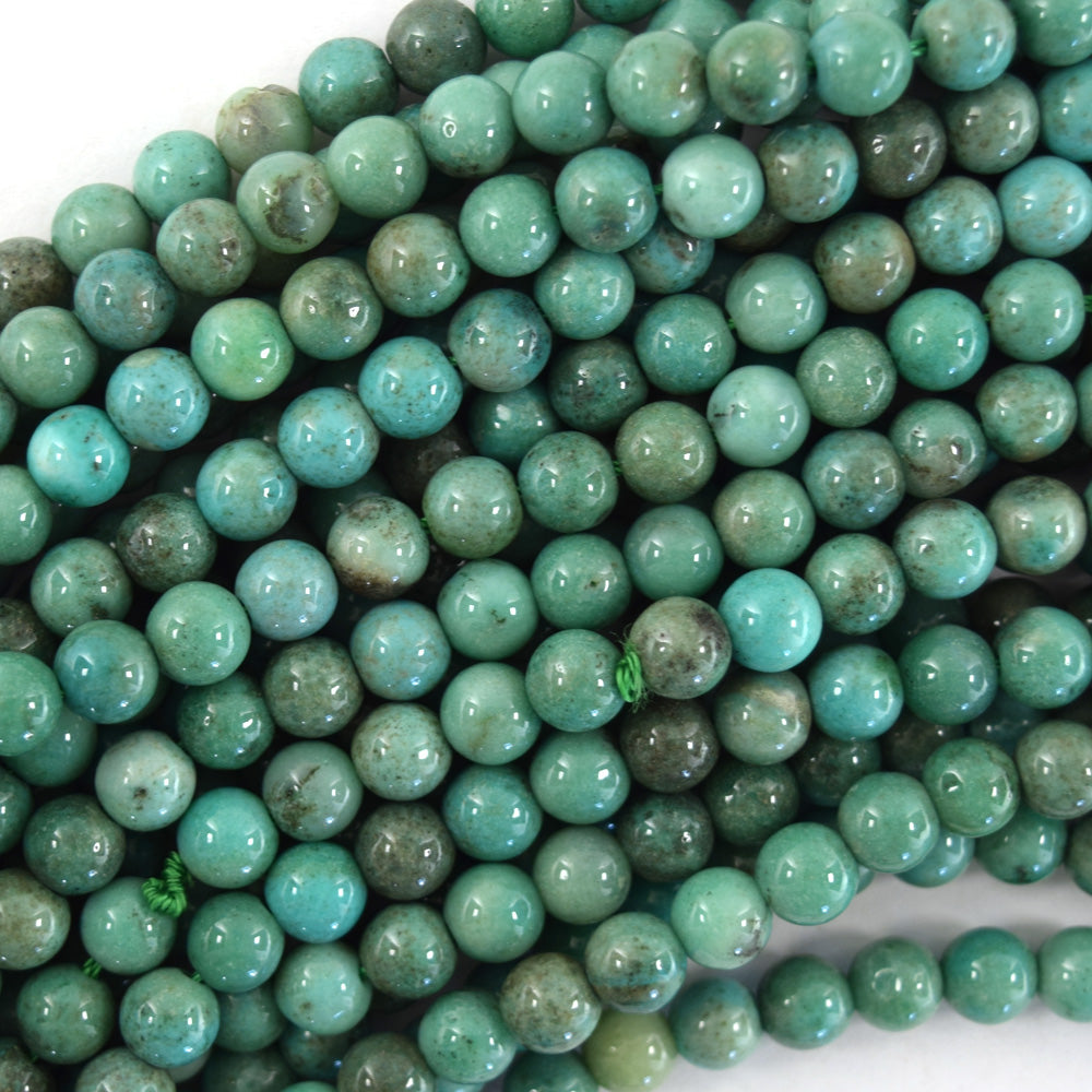 Natural Dark Green Chrysoprase Round Beads Gemstone 15" Strand S3 6mm 8mm 10mm