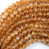 AA Natural Yellow Citrine Round Beads Gemstone 15