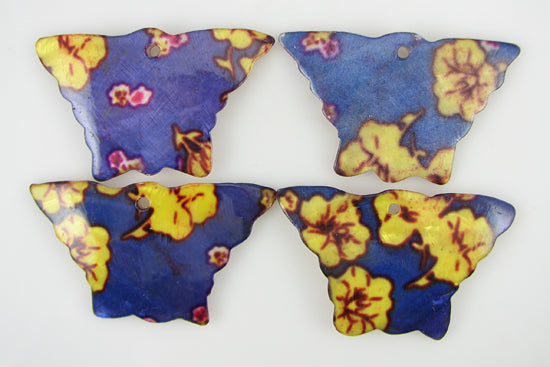 2 pieces 66mm purple shell butterfly pendant bead S4