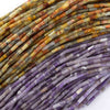 2mm x 4mm Natural Gemstone Tube Spacer Beads 15