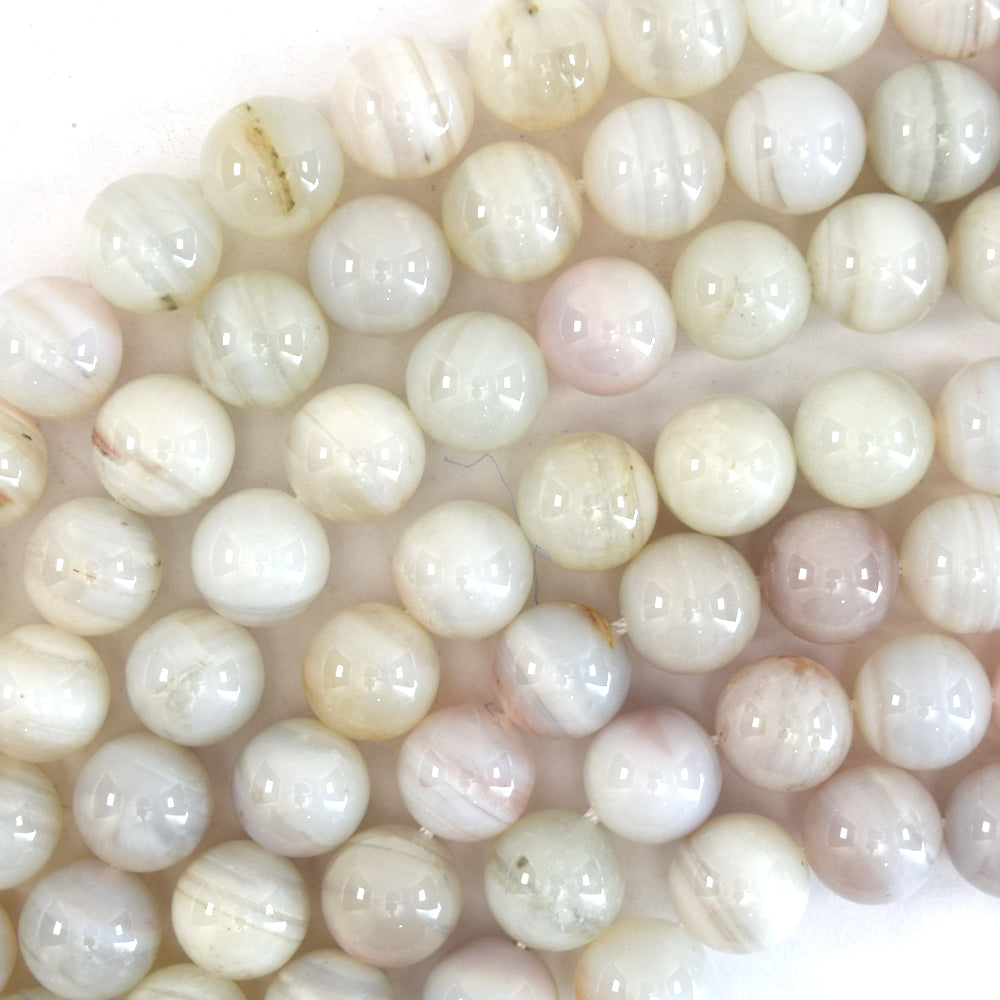 Natural Cream White Lace Agate Beads Gemstone 15.5" Strand 4mm 6mm 8mm 10mm 12mm