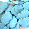 35mm - 40mm blue turquoise freeform slab slice nugget beads 15.5