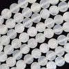 Natural White Selenite Round Beads Gemstone 15.5