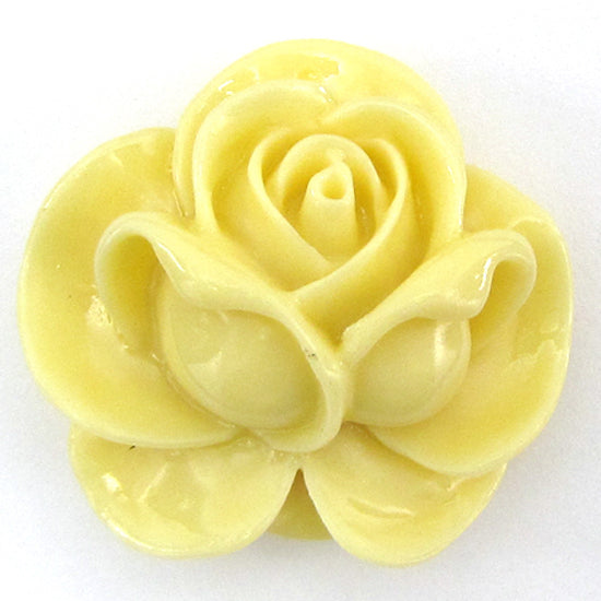 4 pieces 34mm synthetic coral carved rose flower pendant bead yellow