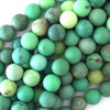 Natural Matte Green Chrysoprase Round Beads 15.5
